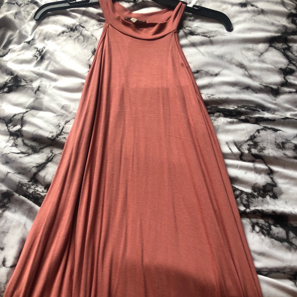 salmon summer dress